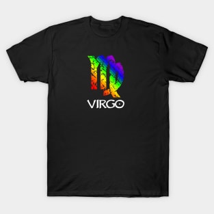 Virgo  Zodiac Symbol in Rainbow Color T-Shirt